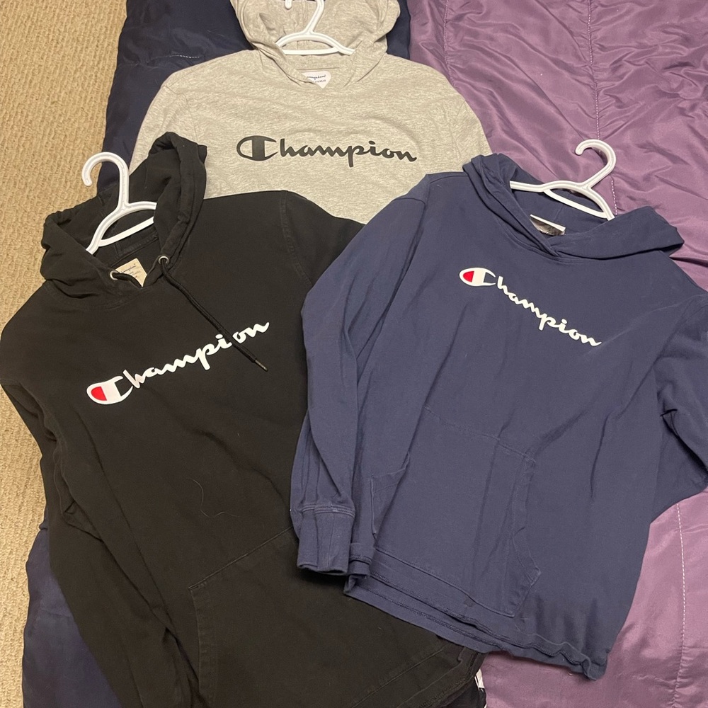 Champion Mens Hoodie Trio - Black, Gray, and Navy